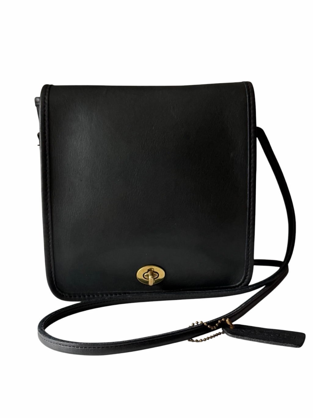 Vintage Coach 9620 Compact Pouch Navy Leather Crossbody Usa Turnlock